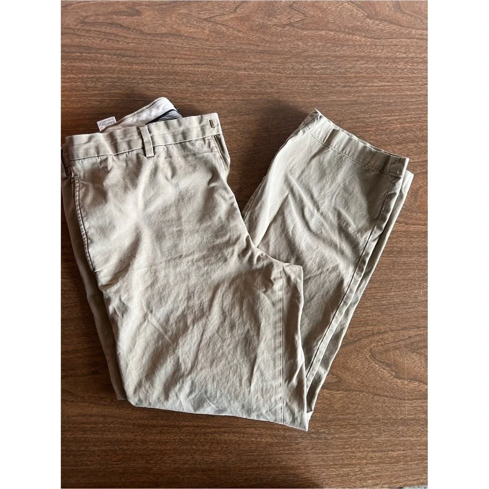 Banana Republic Bundle of Two Pairs 35x32 Gavin Chinos in Khaki Tan‎ with Flaws